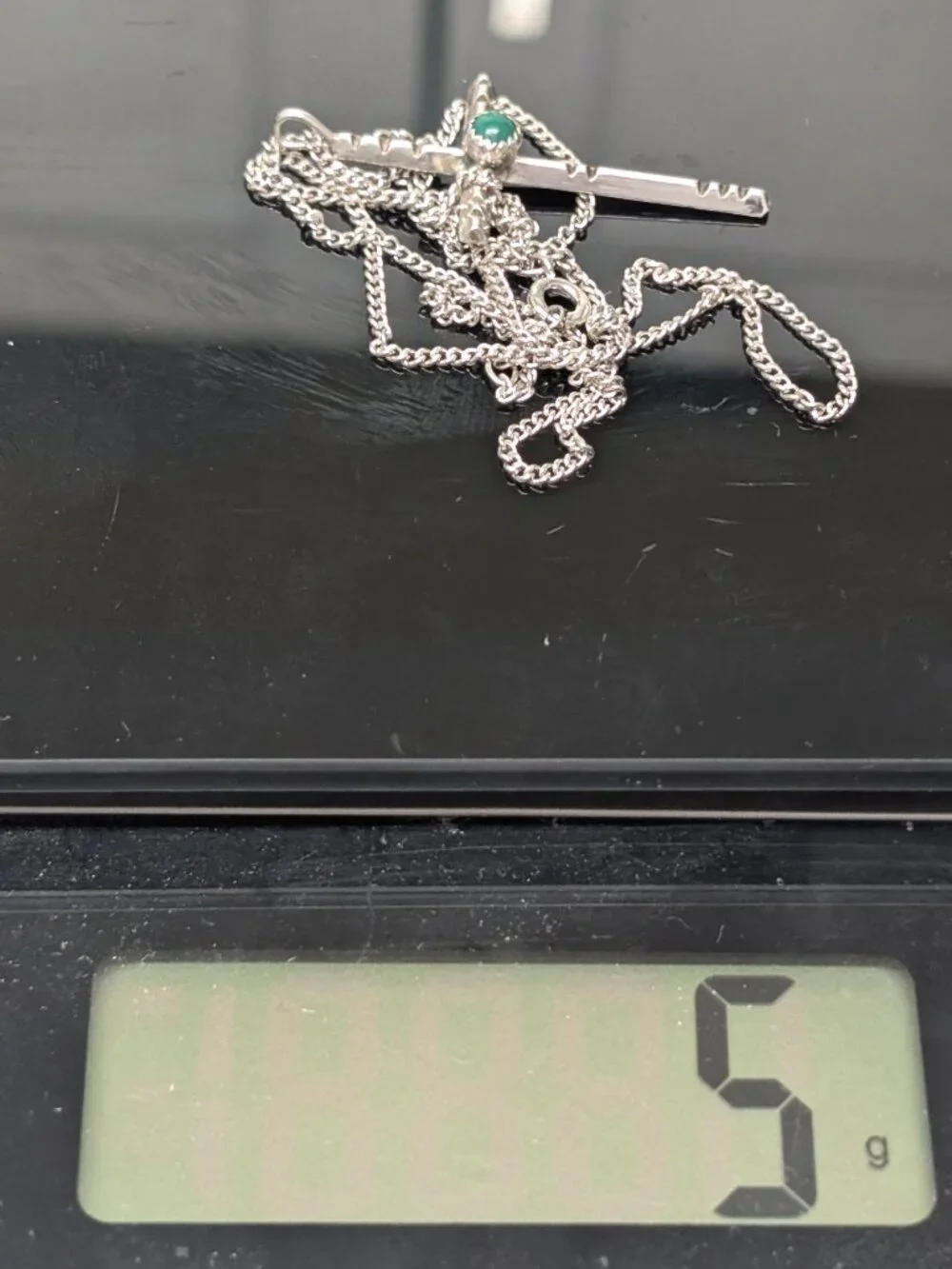 Navajo Style Sterling Silver Turquoise Cross Pendant Necklace